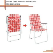 Brezey 2 Pack Folding Web Chair Beach Chair Lawn Patio Webbed Strap Furniture